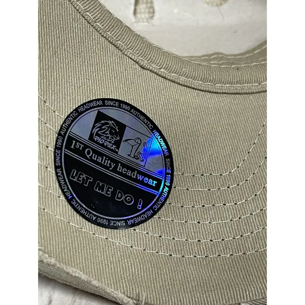 Bulzeye Hat Mens Beaded Cap Tease Me Print Heart Embroidered Ripped Khaki A4
